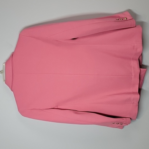 Talbots pink double knit gold button crest emblem double breasted blazer - Picture 4 of 11